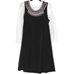 SETRMS Black Silver Tunic 2 piece Set Large